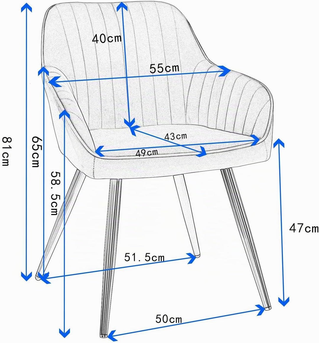 Lestarain 1 Stück Esszimmerstuhl, Küchenstuhl Wohnzimmerstuhl Sitzfläche aus Samt Polsterstuhl mit A