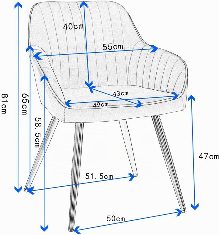 Lestarain Esszimmerstühle 1er Set, für Esszimmer Wohnzimmer Küche, Küchenstühle gepolstert mit Armle