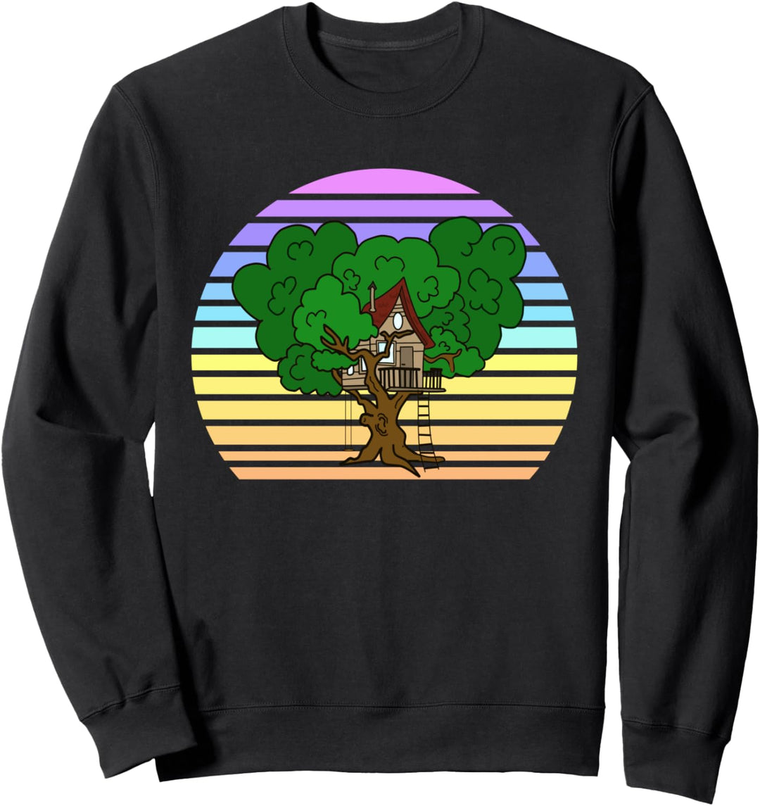Garten Sonnenuntergang Baumhaus Sweatshirt