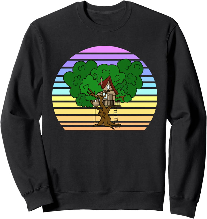Garten Sonnenuntergang Baumhaus Sweatshirt