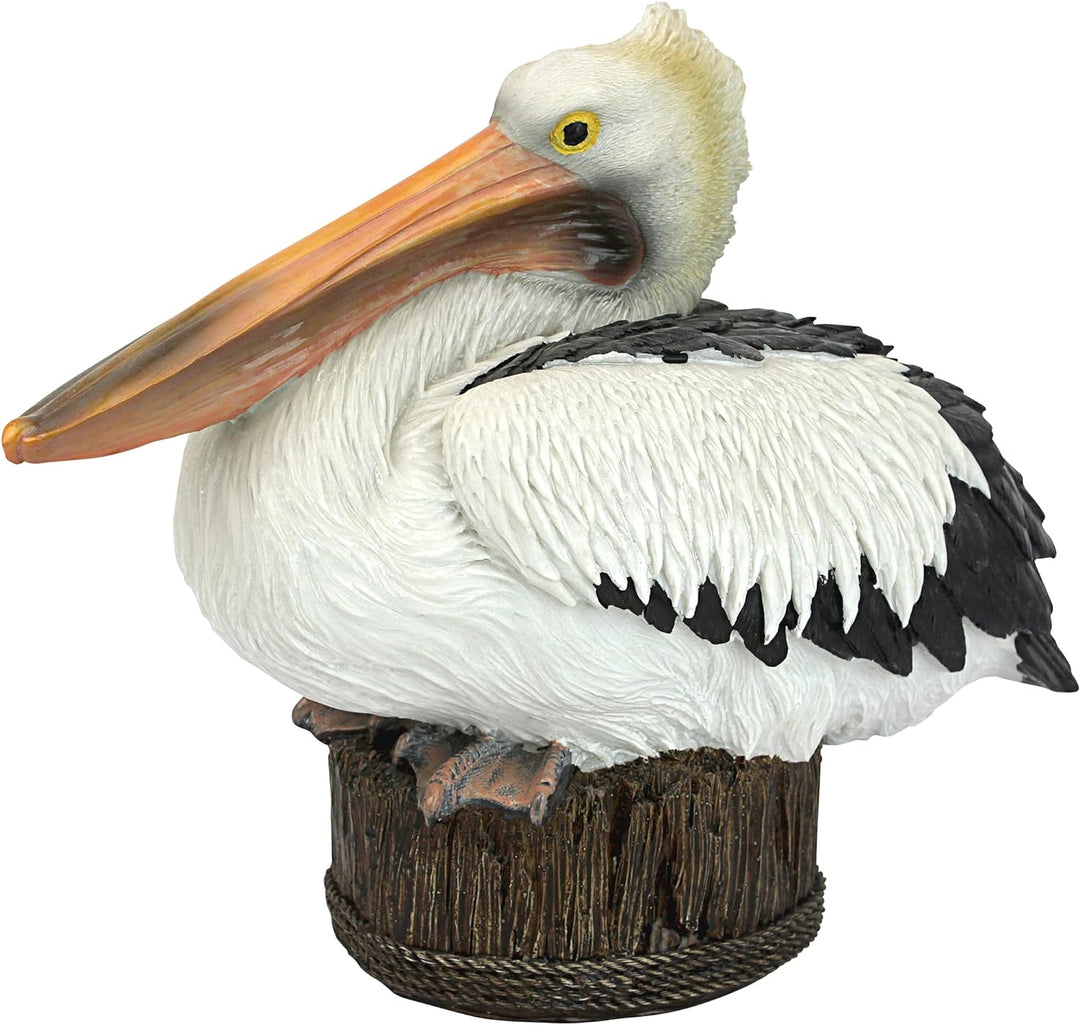Design Toscano Pelikan auf Hafendock, Figur, Pelikan auf Hafendock