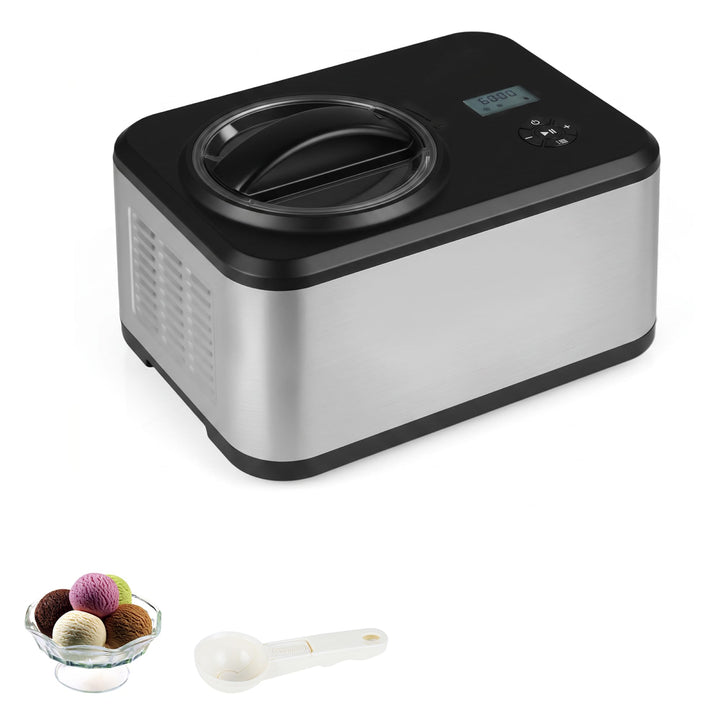 LIFEZEAL Eismaschine, 2 in 1 Eiscreme Maschine & Joghurtbereiter, 1,5 L Eiscrememaschine Edelstahl m