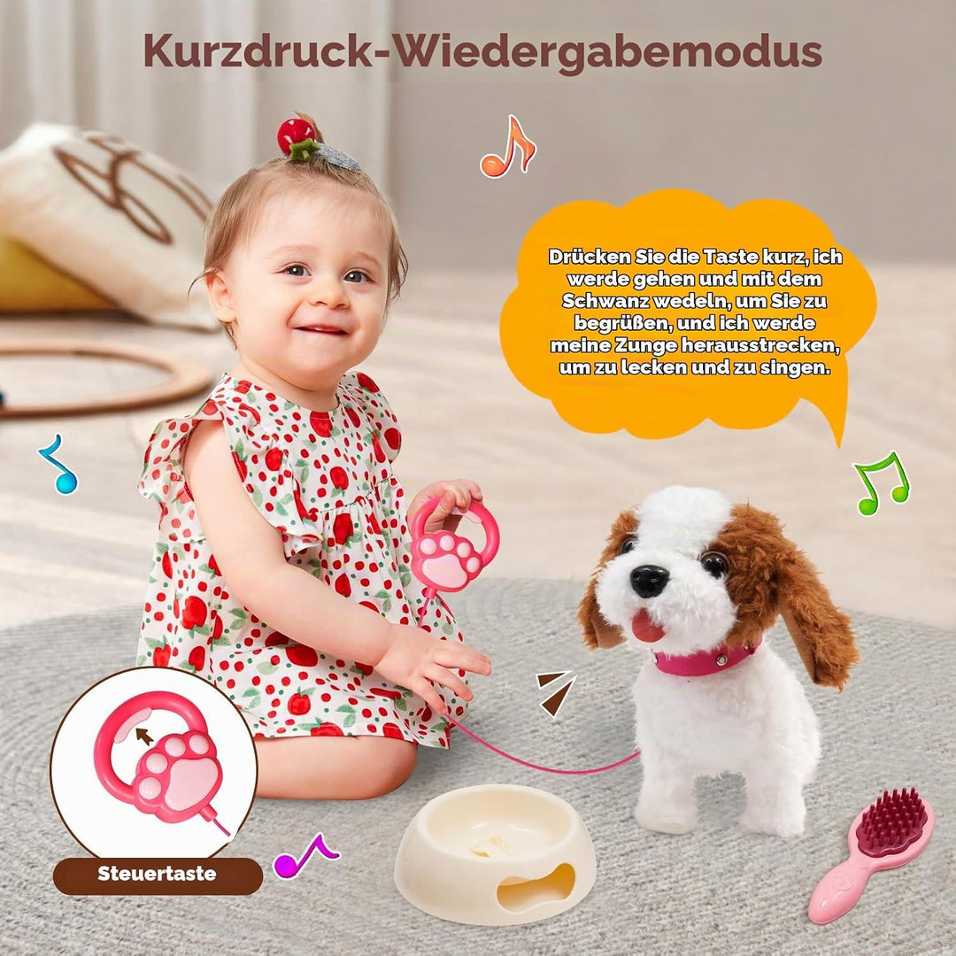 Hund Spielzeug Kinder,laufender Hund mit Leine der läuft und bellt,Haustiere roboterhund interaktive