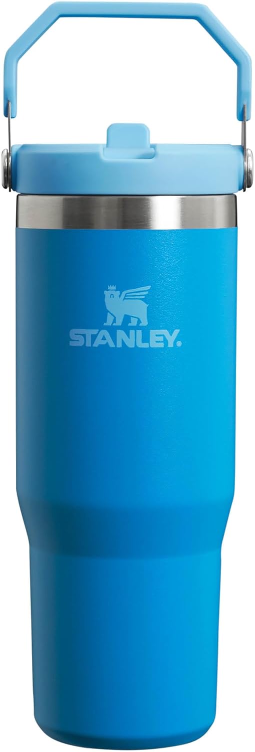 Stanley IceFlow Flip Straw Trinkflasche mit Strohhalm 0.89L - Thermosflasche Hält 12+ Stunden Kalt -