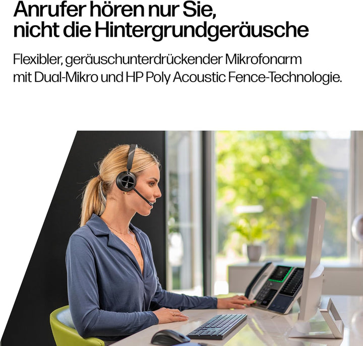 Poly Voyager 4310, schnurloses UC-Headset und Ladestation – Ein-Ohr-Bluetooth-Headset mit Noise Canc