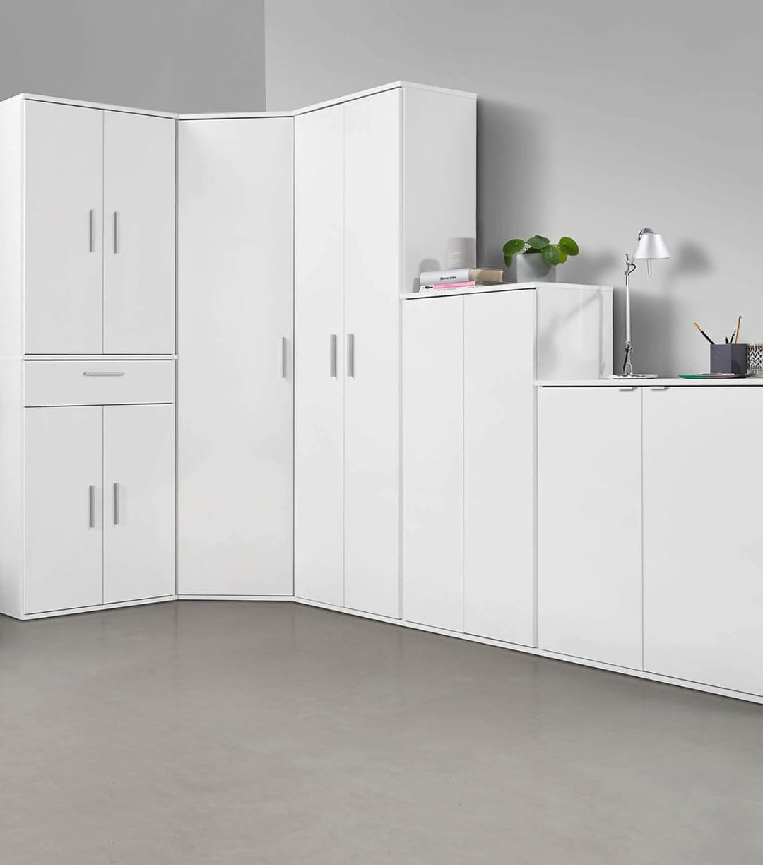 mokebo Mehrzweckschrank Büroschrank 'Der Schlanke' (60x110 cm) aus Holz schmaler Aktenschrank oder H