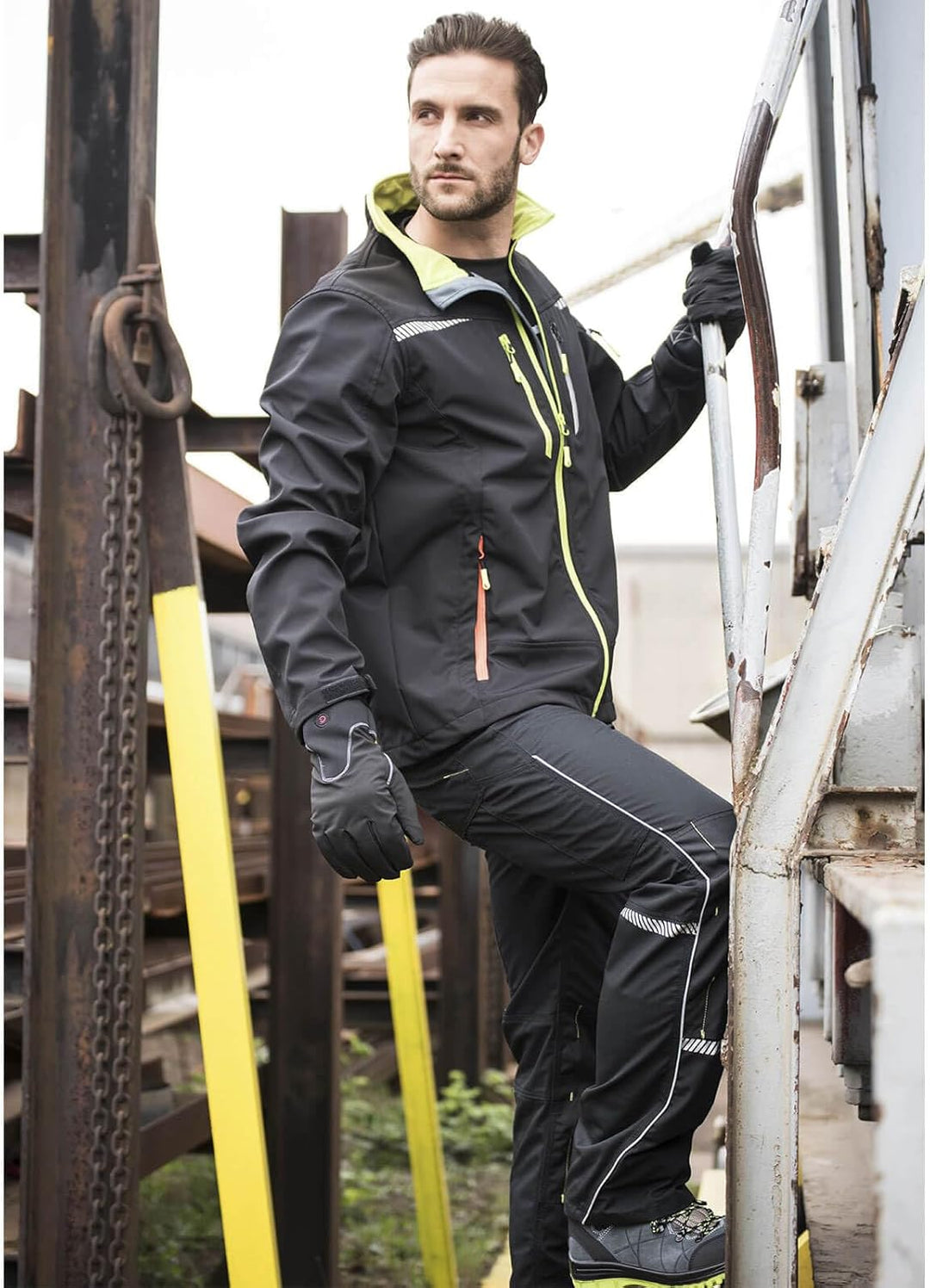 Bundhose Terrax Workwear TERRAX 50 Schwarz/Limette, 50 Schwarz/Limette
