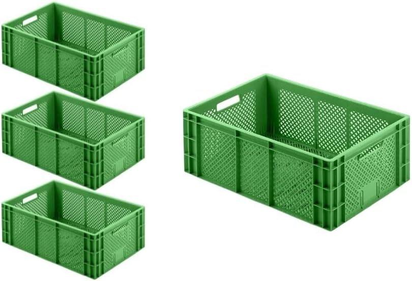 PROREGAL CHEFGASTRO SuperSparSet 4x Eurobehälter Obst- und Gemüsekasten | HxBxT 22x40x60cm | 43 Lite