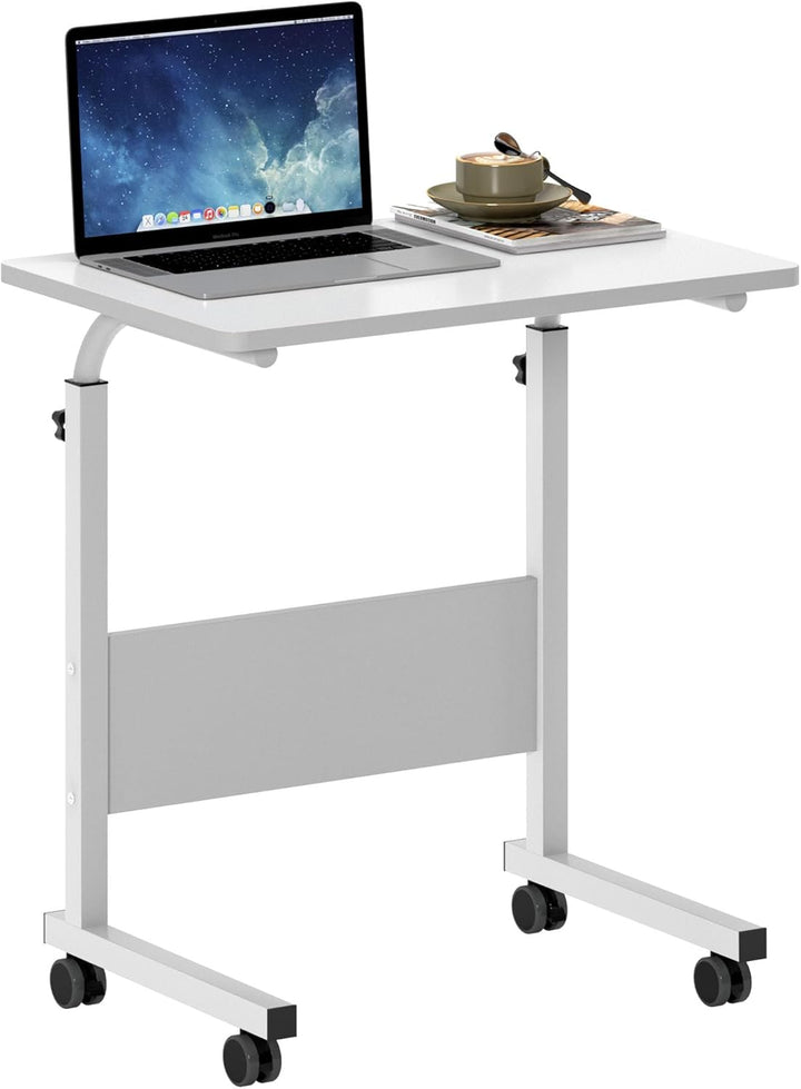 soges Laptoptisch Beistelltisch mit Rollen,höhenverstellbarer PC Tisch Notebook Sofatisch Laptopstän