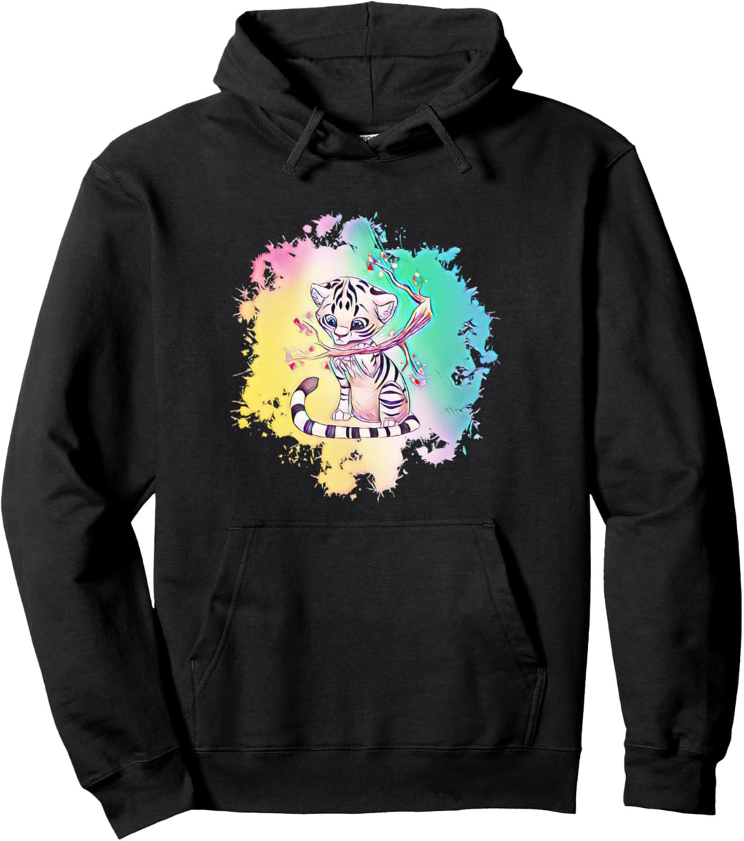 Tigerbaby Motiv Raubkatzen Katzen Dschungel Jungtier Tiger Pullover Hoodie