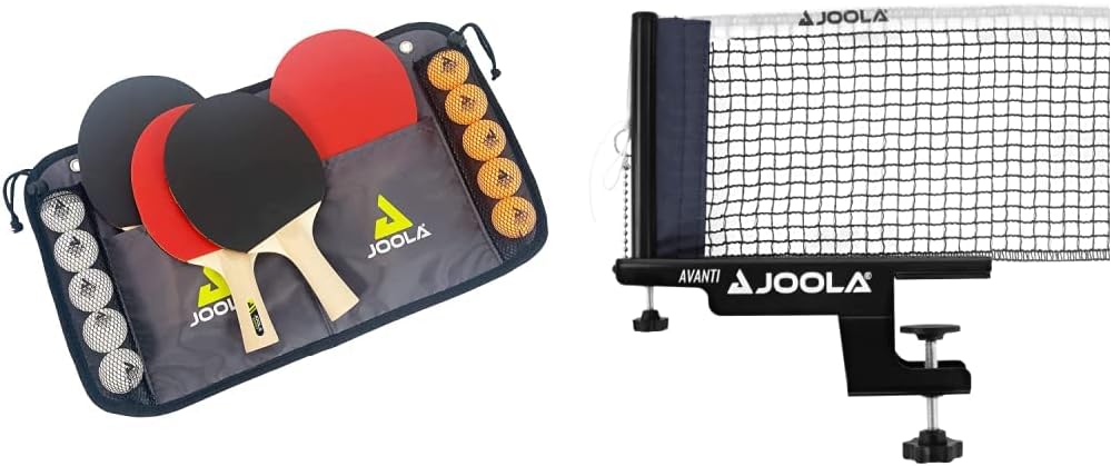 JOOLA Tischtennis-Set Family , 4 Tischtennisschläger + 10 Tischtennisbälle + Tasche & JOOLA Universa