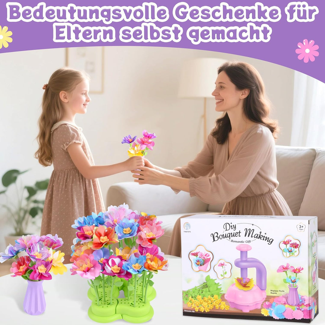 Charmofun DIY Blumen Bastelset Kinder, Basteln Mädchen 3 4 5 6 7 Jahre, Blumen Basteln Spielzeug mit