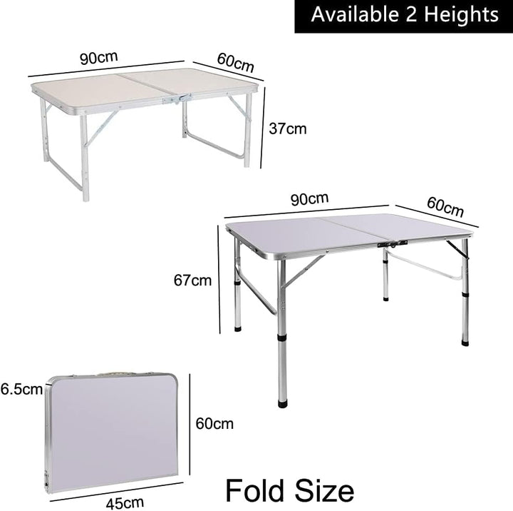 EFAN Campingtisch, zusammenklappbar, höhenverstellbar, zusammenklappbar, aus Aluminium, leicht und t