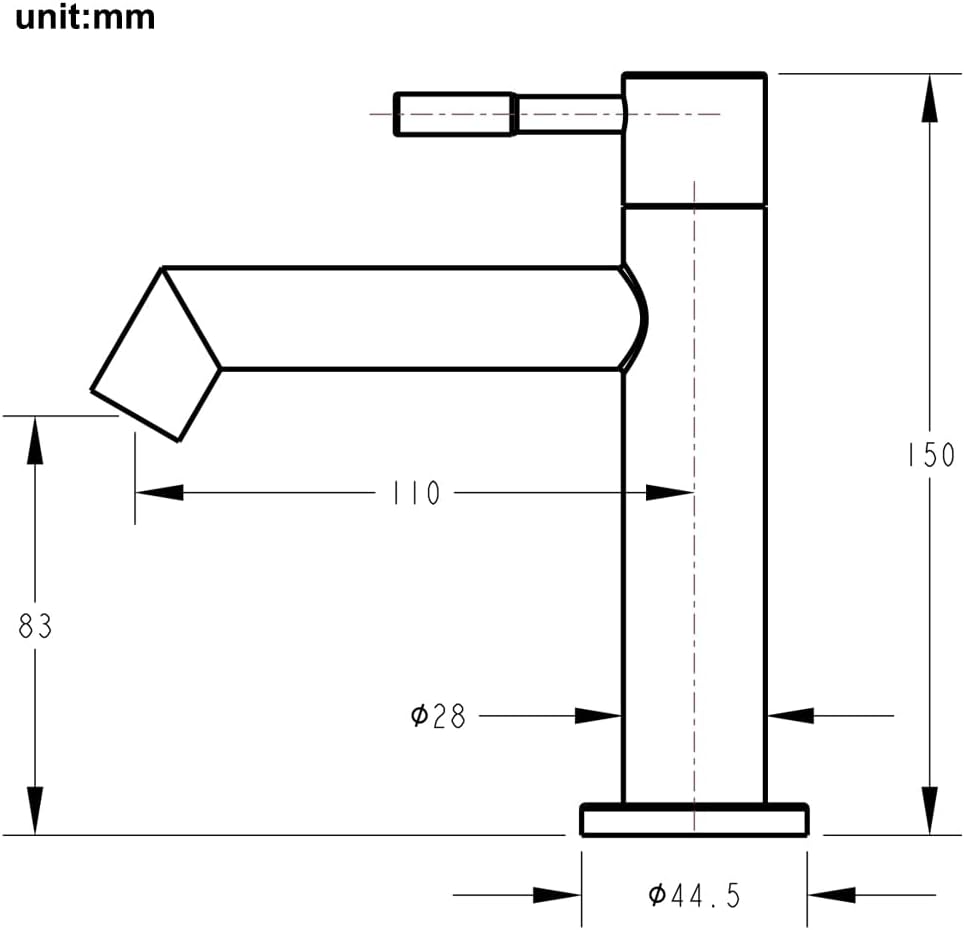 Kaltwasserhahn Gäste WC mit Abnehmbar Bubbler & Anschlussschlauch, Kaltwasserarmatur mit Auslaufhöhe