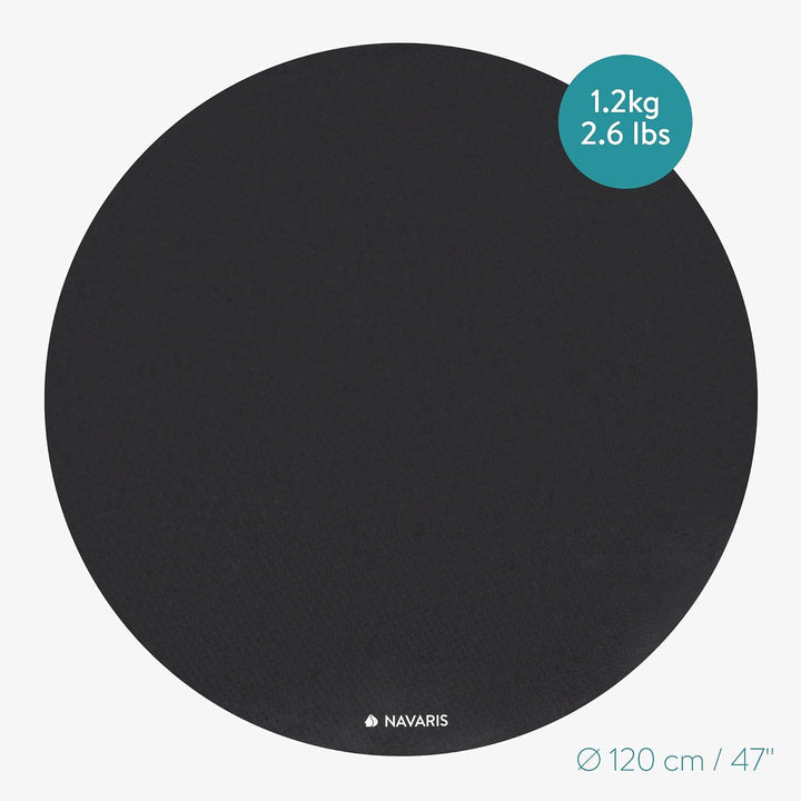 Navaris Yogamatte rund rutschfest gross - Ø 120cm Yoga Matte extra gross - 0,6cm dick - Fitnessmatte