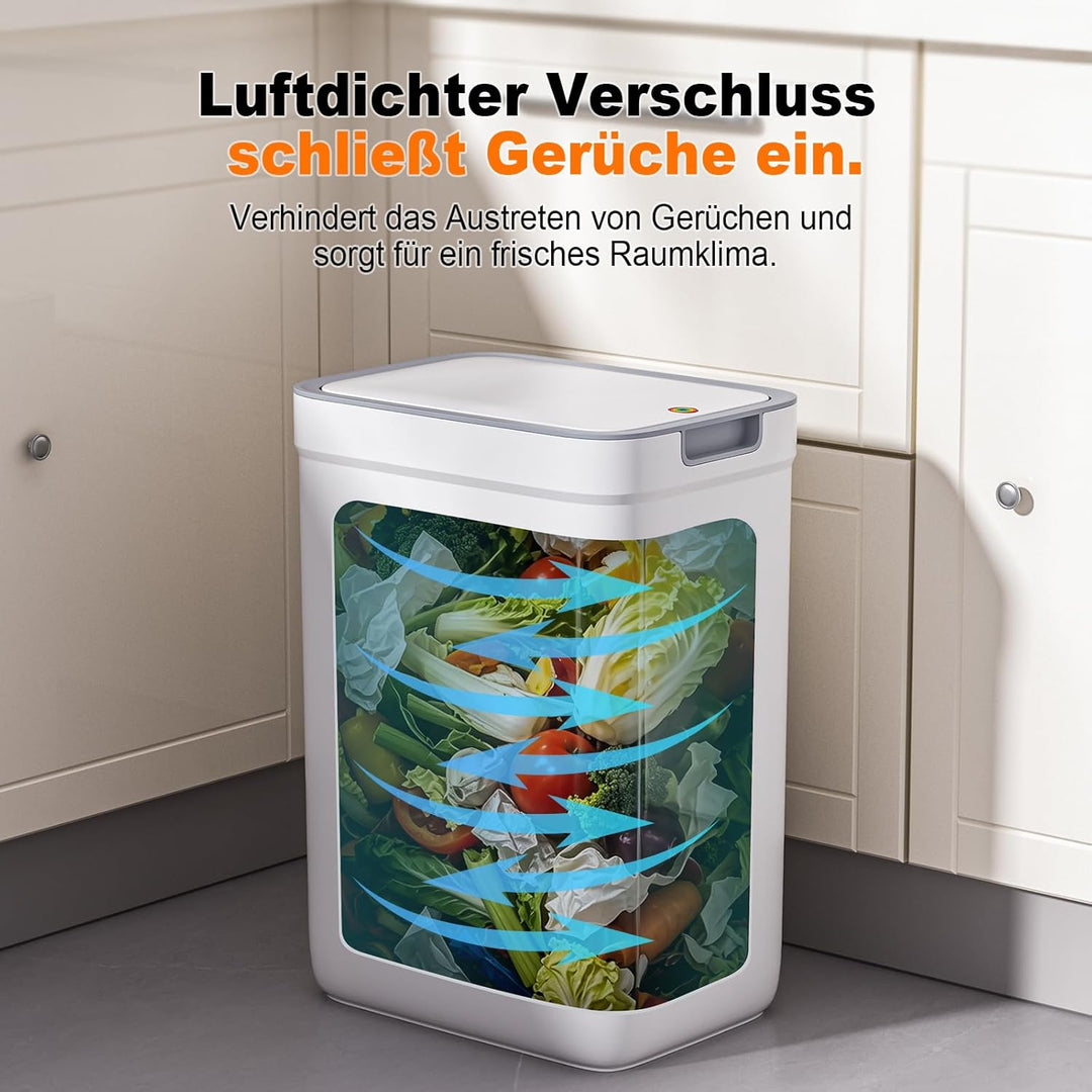 MOPUP Kleiner Badezimmer-Mülleimer mit Deckel, 9 l/2,4 Gallonen, schmaler Mülleimer, Papierkorb aus