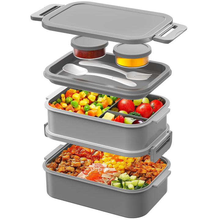 WayEee Lunchbox Erwachsene 2130ml Gross Volumen Bento Box Auslaufsicher Brotdose Erwachsene BPA Frei