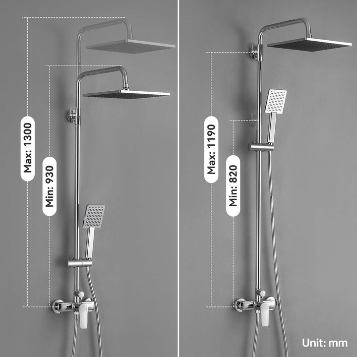 Auralum Duscharmatur Komplettset, Regendusche mit Duscharmatur, Duschsystem Duschset mit Duschkopf,