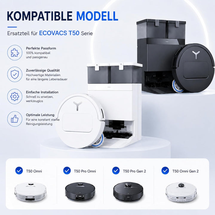 25 Stück Zubehörset für Ecovacs Deebot T50 Omni/T50 Pro Omni/T50 Pro Gen 2/T50 Omni Gen2 Saugroboter
