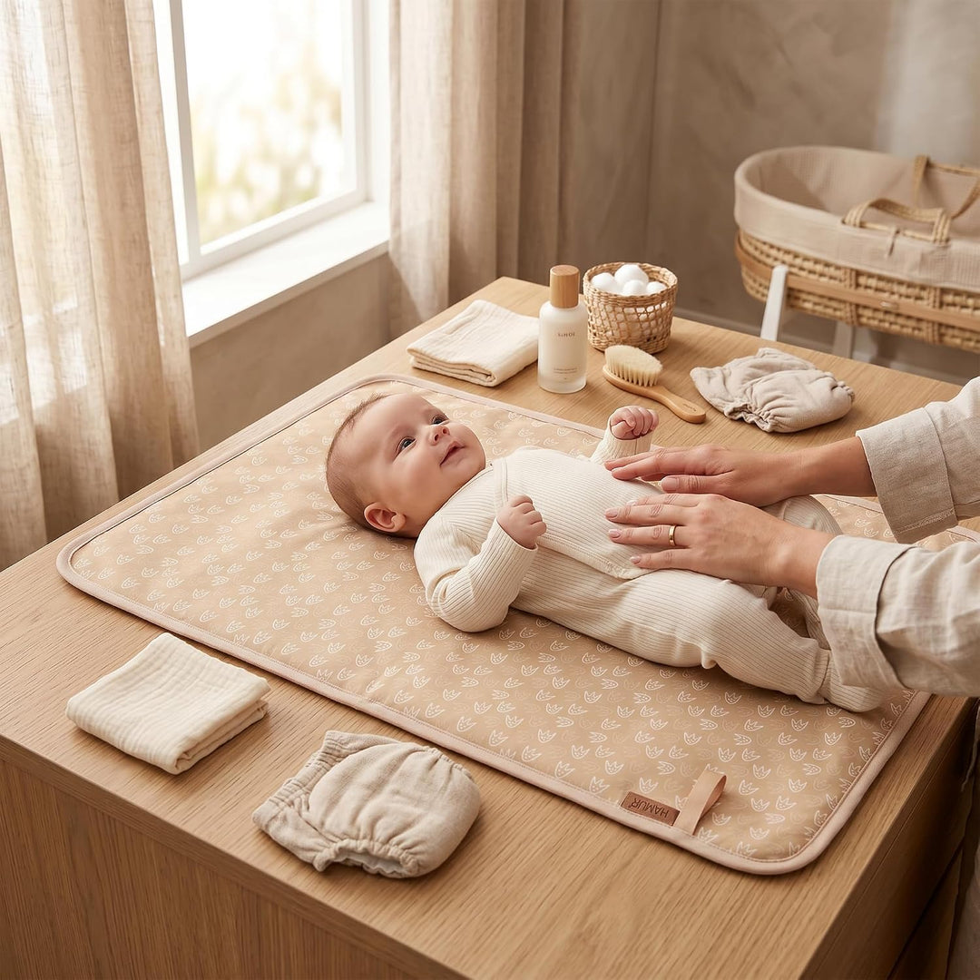 Hamur Home Tragbare Wickelunterlage Wasserdichte 40 x 70 cm 3er Set, Wiederverwendbare Baby Wickelau