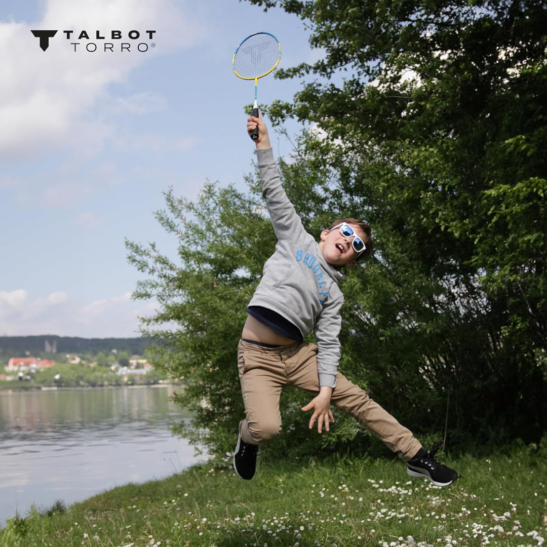 Talbot Torro Badminton-Set Family, Komplettset mit 2 Juniorschläger 53 cm, 2 Standardschläger, 3 Fed