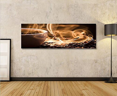 islandburner Bild Bilder auf Leinwand Kaffeebohnen Panorama XXL Poster Leinwandbild Wandbild Art up