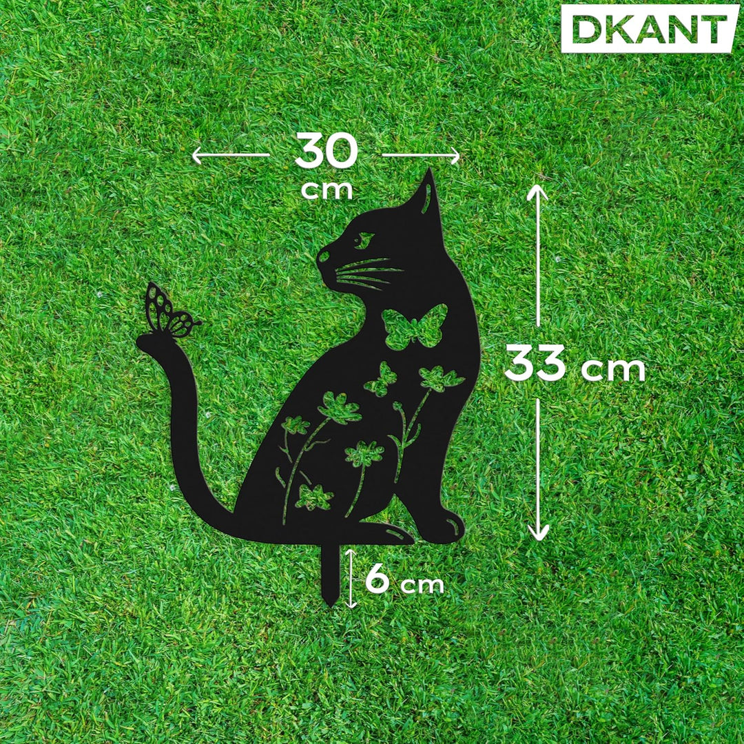 Gartenstecker (30x33 cm) - Metall Katze - Rostfiguren für den Garten - Rostige Tiere - Dekorative Ti