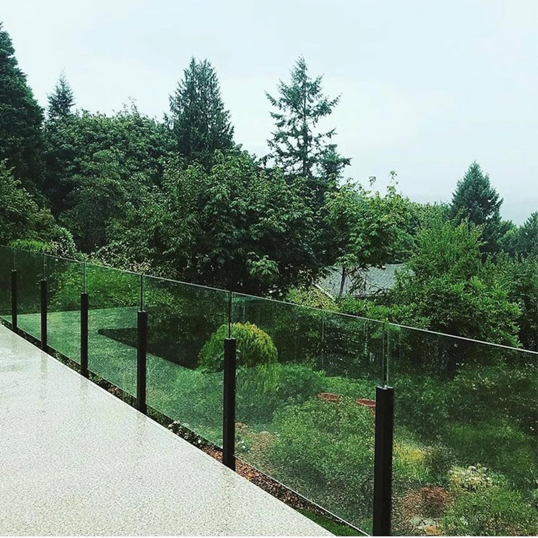 Glas-Balustradenpfosten, Schwarz 65cm – Geländersystem aus Glas – Aufsatzlose Einsteckenden für Vera