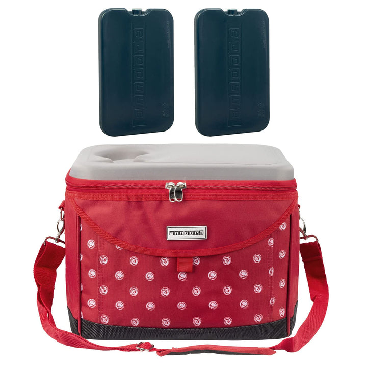 anndora Picknick Kühltasche 22 Liter - Kühltasche mit integriertem Becherhalter - inkl. 2 anndora Kü