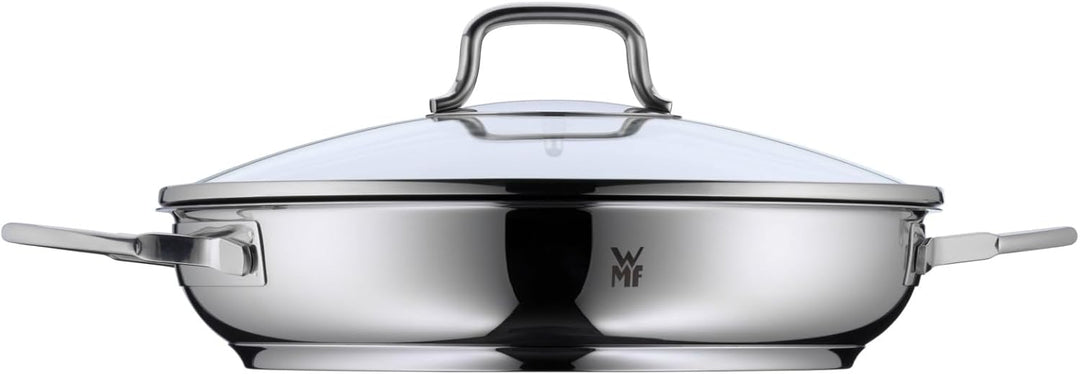 WMF Devil Servier-Schmorpfanne Induktion 26 cm mit Glasdeckel, Cromargan Edelstahl beschichtet, Kera