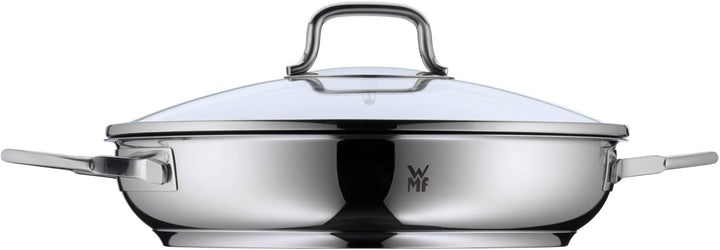 WMF Devil Servier-Schmorpfanne Induktion 26 cm mit Glasdeckel, Cromargan Edelstahl beschichtet, Kera