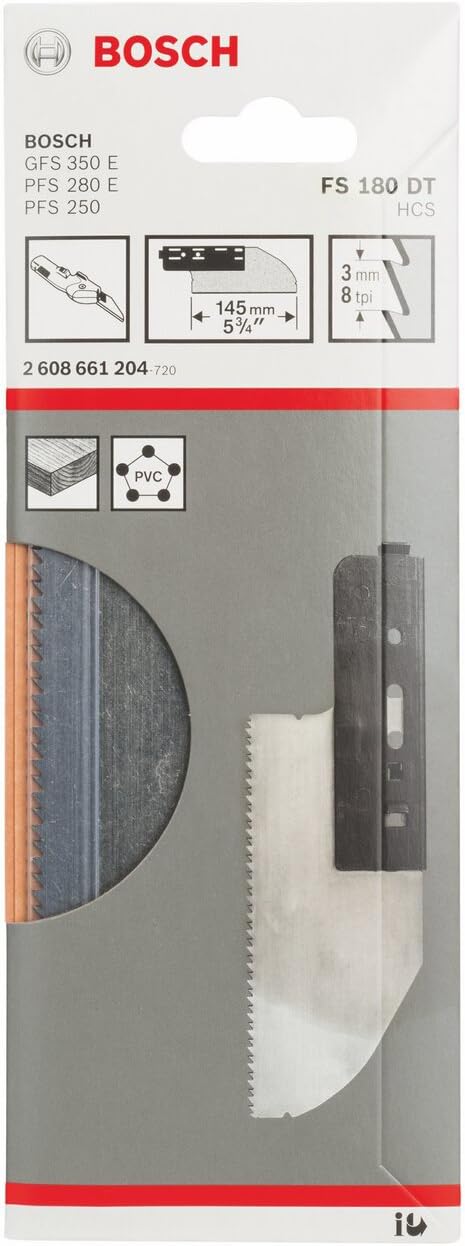 Bosch Professional Zubehör 2608661204 Trennsägeblatt FS 180 DT HCS, 145 mm, 3 mm Schwarz/Edelstahl