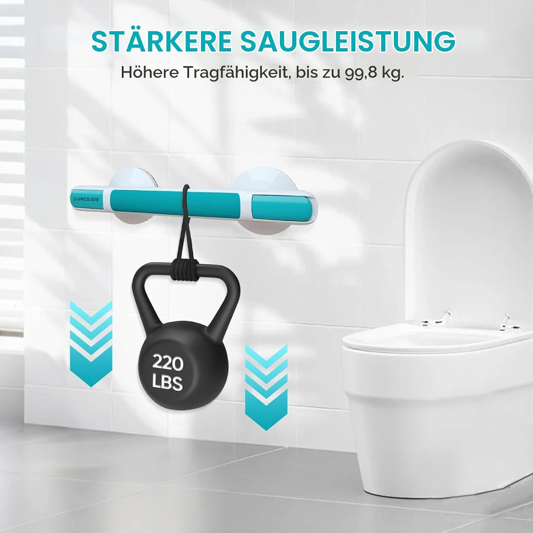 Duschgriff mit Saugnapf, 30cm Haltegriff Dusche Ohne Bohren | Haltegriffe für Senioren, Duschgriff f
