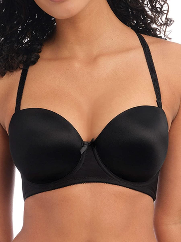 Freya Damen Deco UW geformter trägerloser BH, Schwarz, 70G