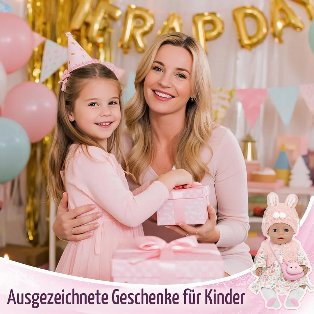 6 Stück Puppenkleidungsset für 35-43cm Babypuppen Süsse 14-17 Zoll Puppenoutfits mit Kleid Weste Plü