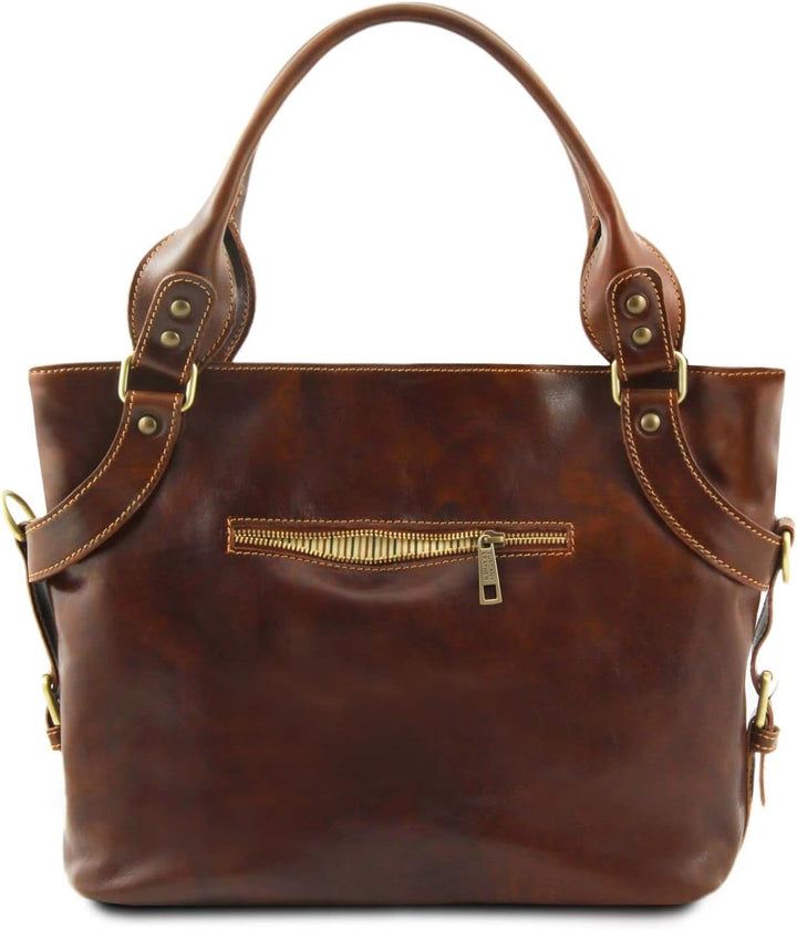 Tuscany Leather Ilenia Henkeltasche aus Leder Braun, Braun