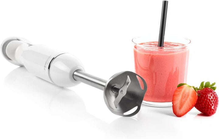 Trisa Stabmixer Diners Edition Weiss – 600W Pürierstab mit Edelstahl-Mixfuss & Smart Control – Elekt