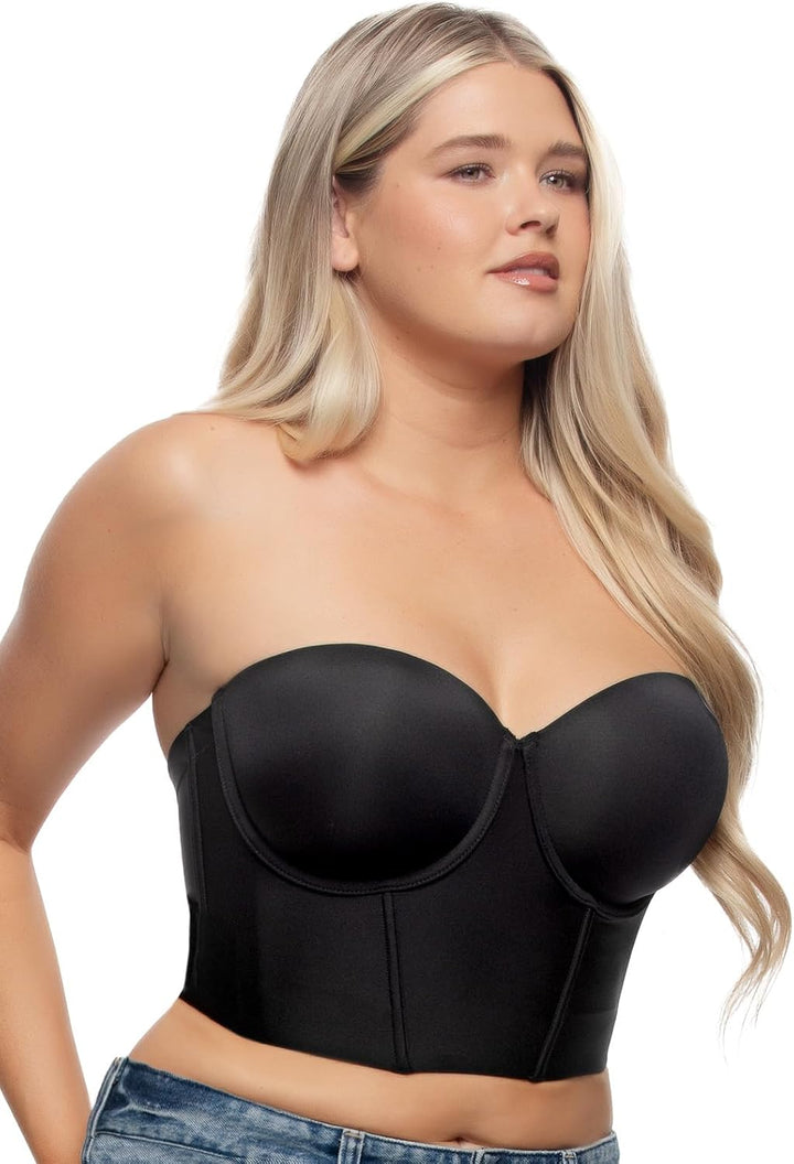 Felina Body Veil Longline Trägerloser Nahtloser BH - Plus Size Trägerloser BH mit breitem Rücken - T