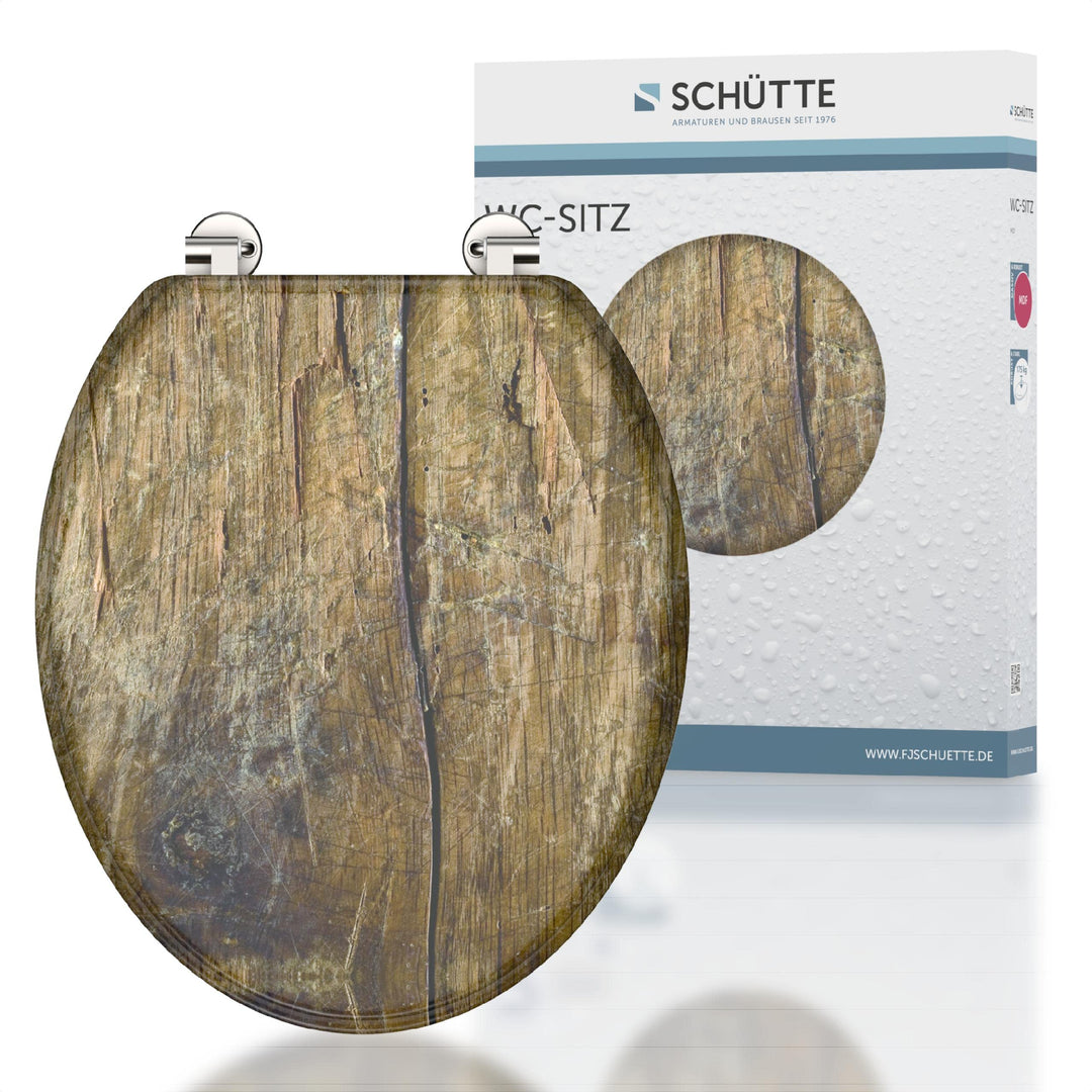 Schütte SOLID WOOD Sitz Holzkern, Toilettensitz passend für viele handelsüblichen WC-Becken, max. Be