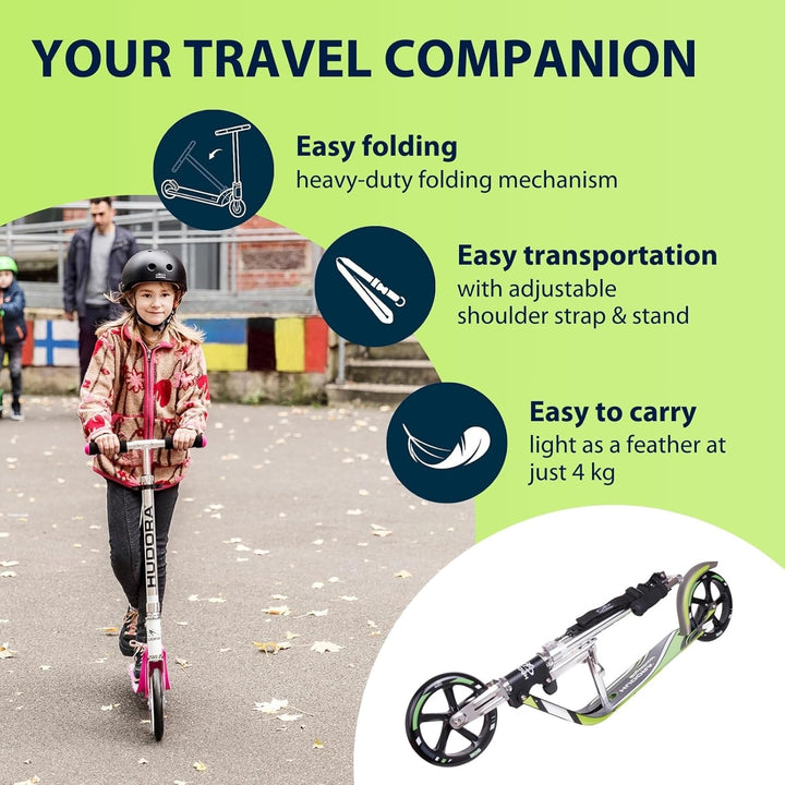 HUDORA BigWheel 205 Scooter - Tretroller für Kinder und Erwachsene - Roller ab 6 Jahre - Cityroller