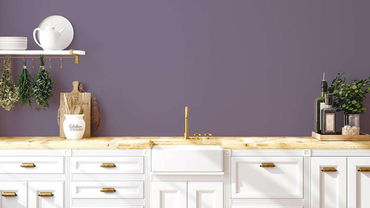 New Walls Premium Wandfarbe Violett, Mauve Liquid Luxury Dispersionsfarbe für Innenräume – 1 L 1000