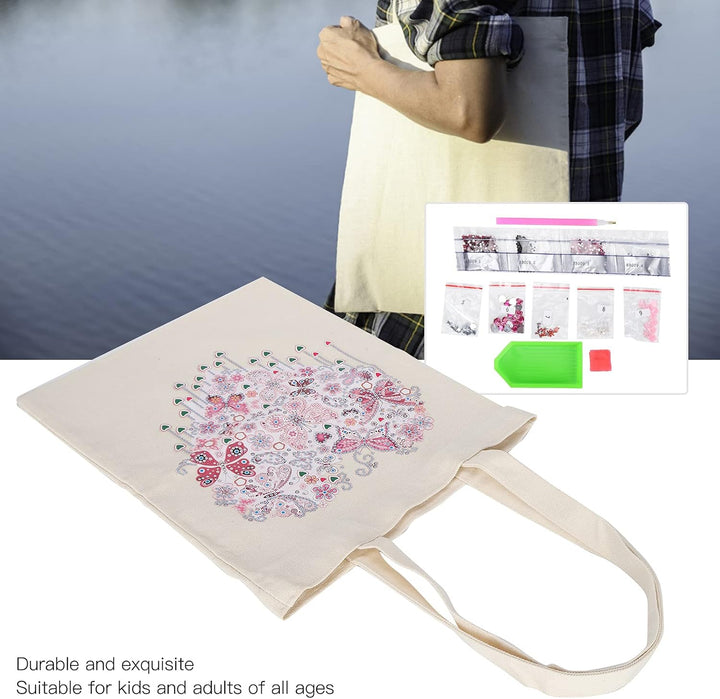 Zerodis Diamant-Malertasche Handgefertigte Wiederverwendbare Kunsthandtasche Diamant-Stickbox für Er