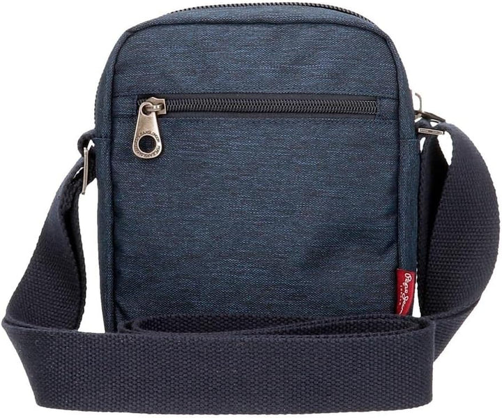 Pepe Jeans Fenix Umhängetasche, mittelgross, Blau, 17 x 22 x 6 cm, Polyester mit Details aus Kunstle