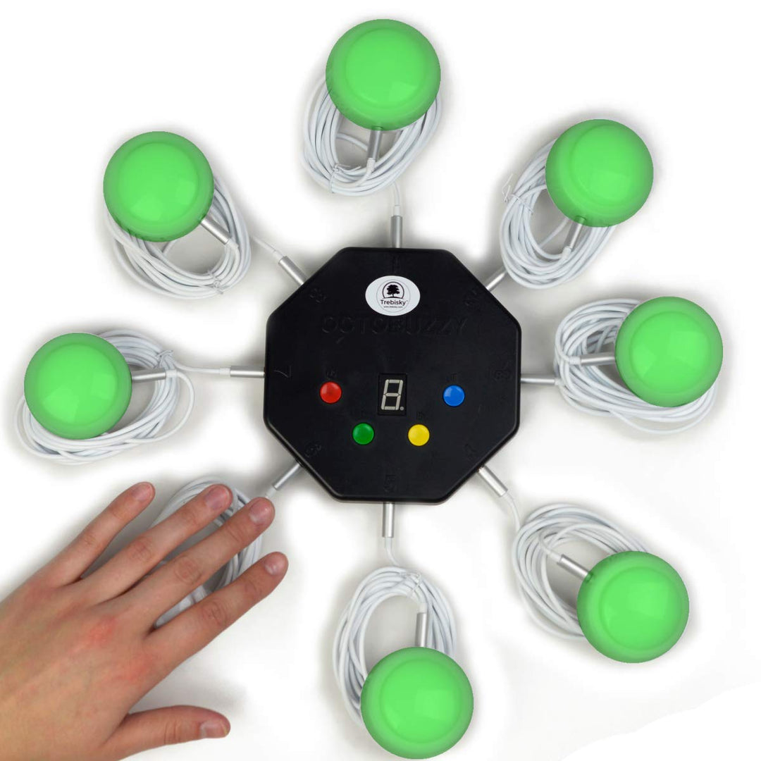 Trebisky Quiz Game Buzzer System 8-Player with LED Light Buttons & Sound – Standalone Wired Buzzers