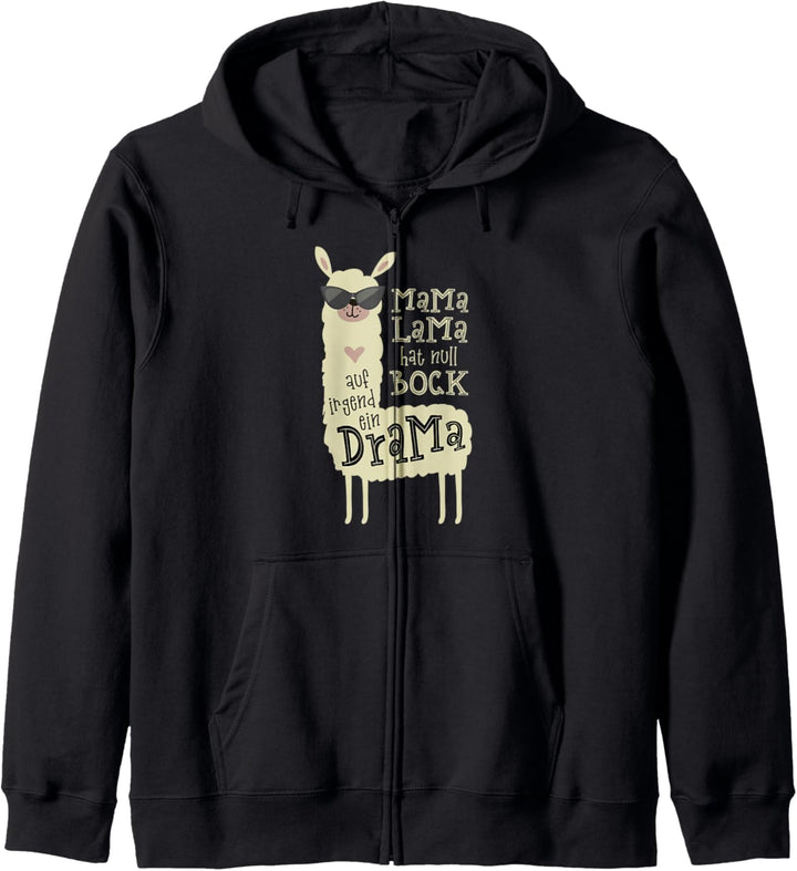 Mama Lama Drama Lama Alpaca Kapuzenjacke