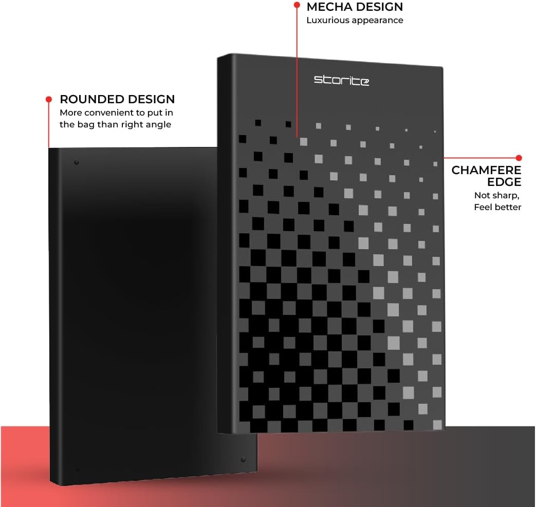 Storite Externe Festplatte, 250 GB, USB 3.0, tragbar, leicht, Plug &amp; Play, Datensicherungsspeicher f