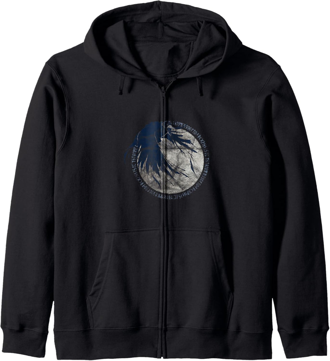 Norse Raven Moon Runes Norse Mythology Viking Germanic Kapuzenjacke