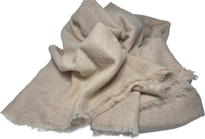 Schal aus 100 % Yakwolle, Stola Beige, Beige