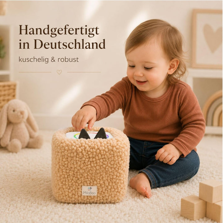 hochwertiger Teddybezug für Toniebox 1 und 2 – Handgefertigt in Deutschland, mit weichem Teddystoff,
