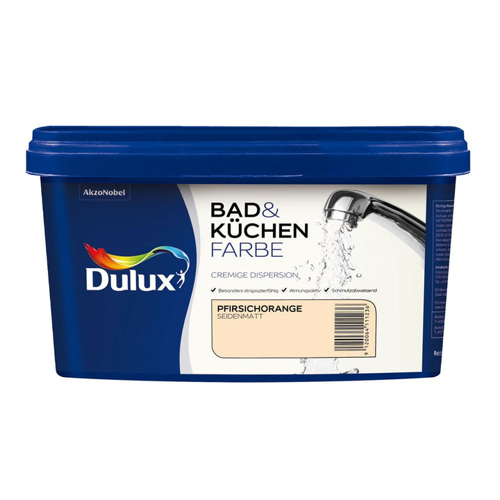 Dulux 5087518 Bad- & Küchenfarbe matt, Pfirsichorange, Pfirsichorange